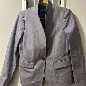 J. Crew Light Heather Gray Collarless Blazer